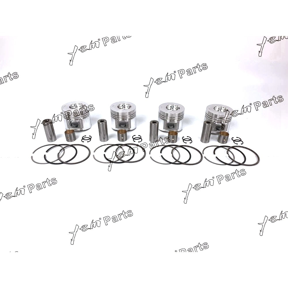 YEM Engine Parts 4 PCS Piston (Clip & Pin) &Rings Fit For Cummins B3.3 Engine Forklift Excavator For Cummins