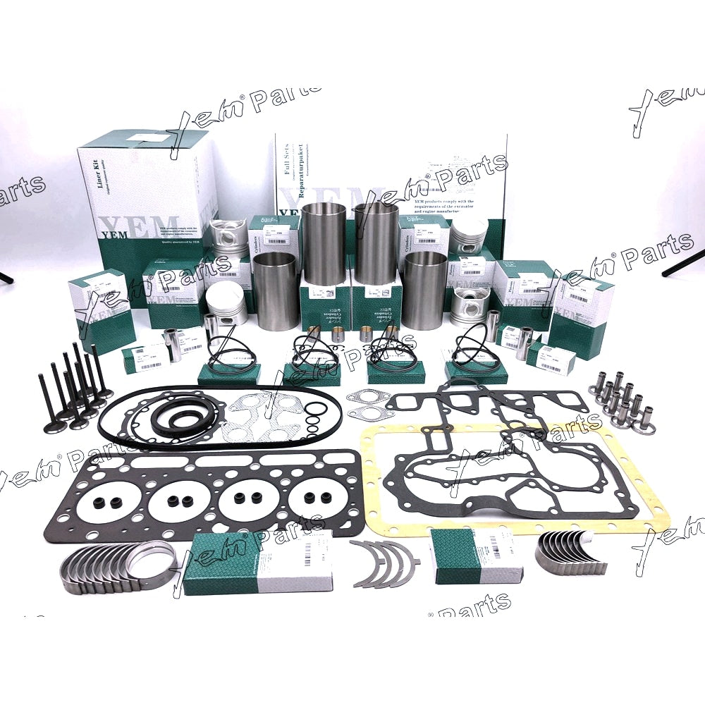 YEM Engine Parts V1903-B Overhaul Rebuild Kit For Kubota Engine L3600DT L3710HST Tractor W Valves For Kubota