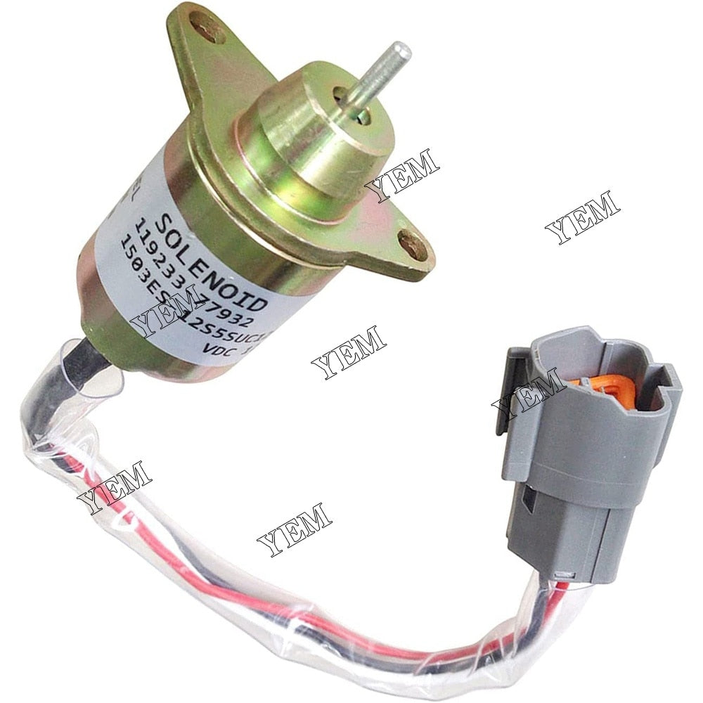 YEM Engine Parts 12V Fuel Stop Solenoid VOE14521915 For Volvo EC20C EC27C EC55B EW55B EC35C EC55C For Volvo