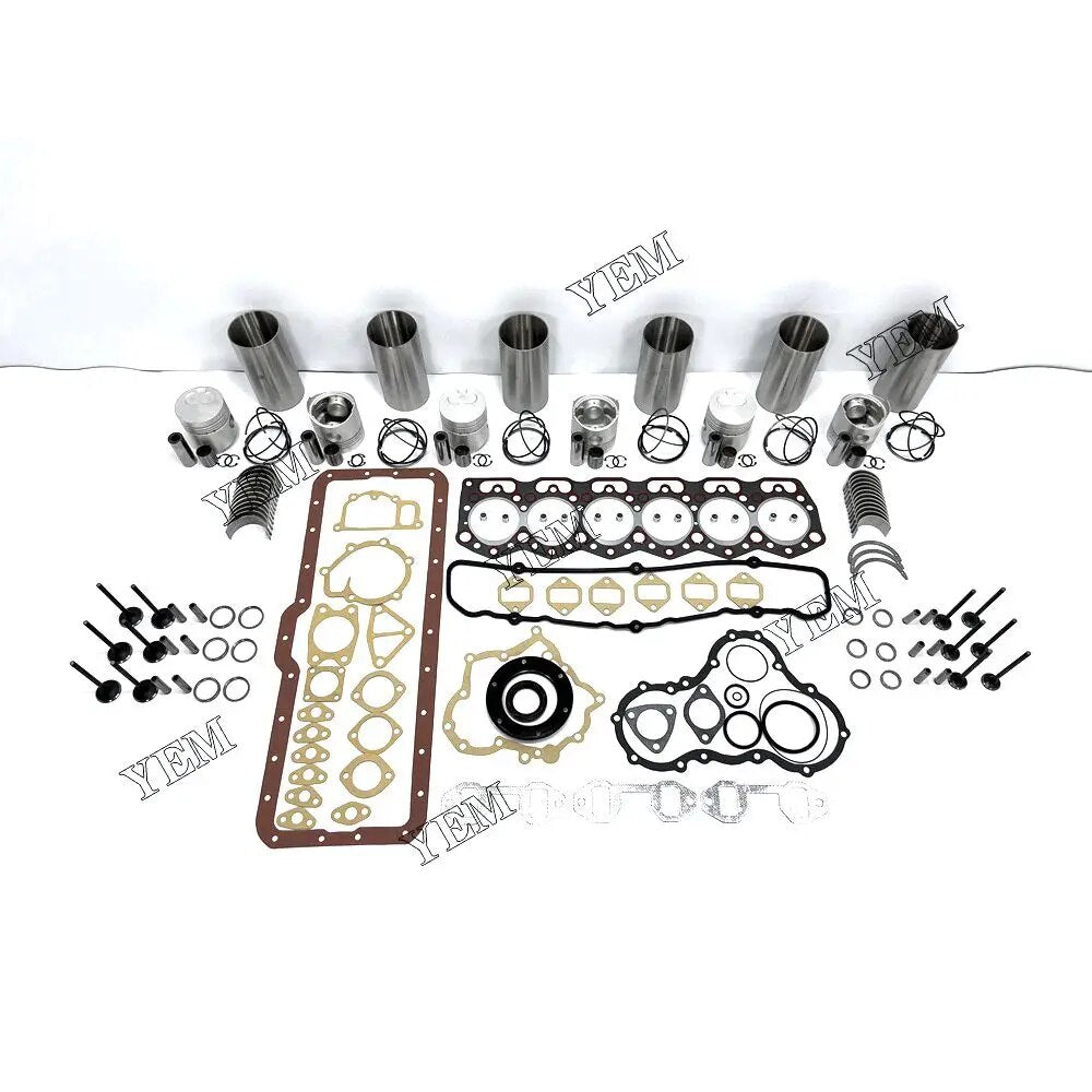 For Mitsubishi excavator engine 6DR5 Engine Cylinder Liner Kit With Full Gasket Kit Engine Bearings Set Valves YEMPARTS