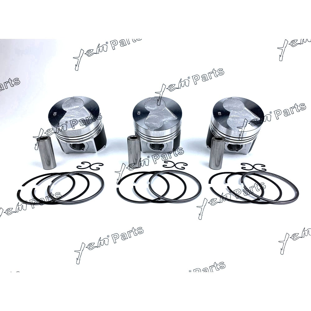 YEM Engine Parts 1 Set STD Piston Set (Clip & Pin) With Rings For Kubota D1463 Diesel Engine For Kubota