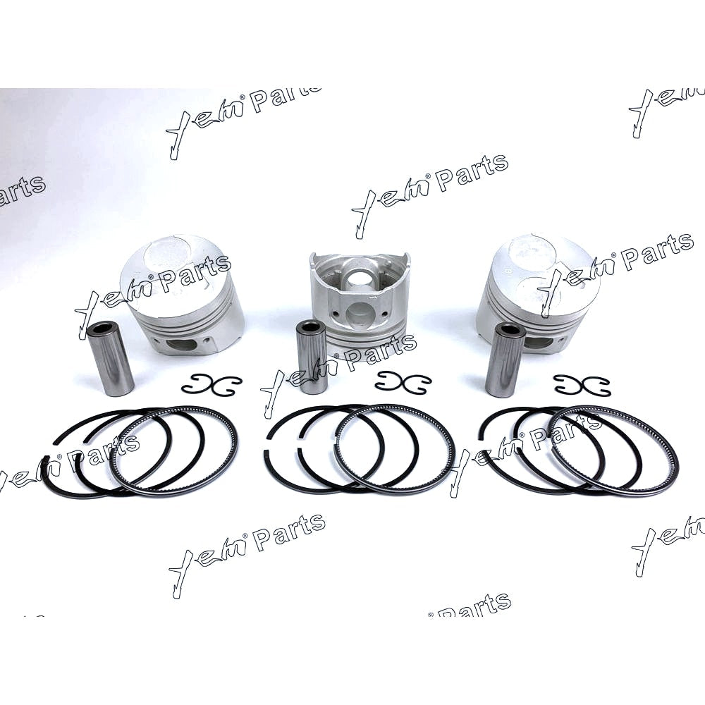 YEM Engine Parts Piston + Ring Kit Set STD 76mm For Kubota D1005 x3 PCS Engine Parts For Kubota