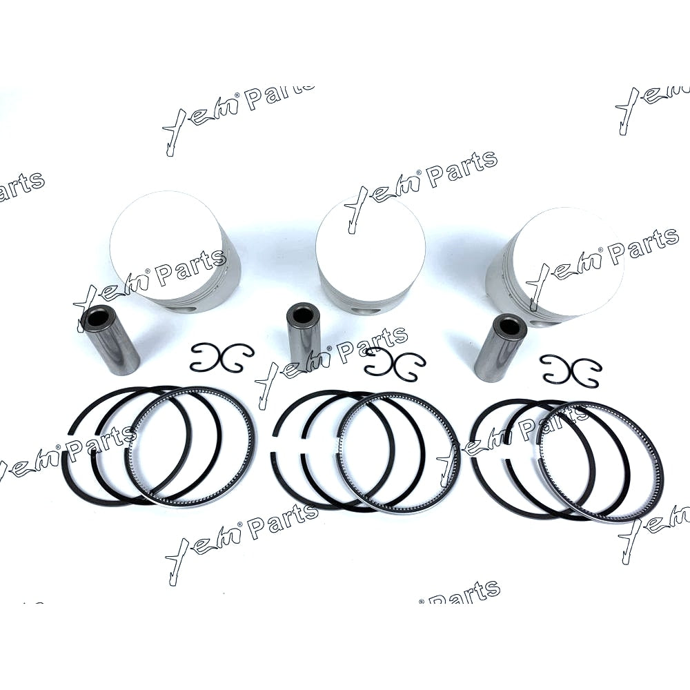 YEM Engine Parts Piston + Ring Kit Set STD 68mm For Kubota D750 x3 PCS Engine Parts For Kubota