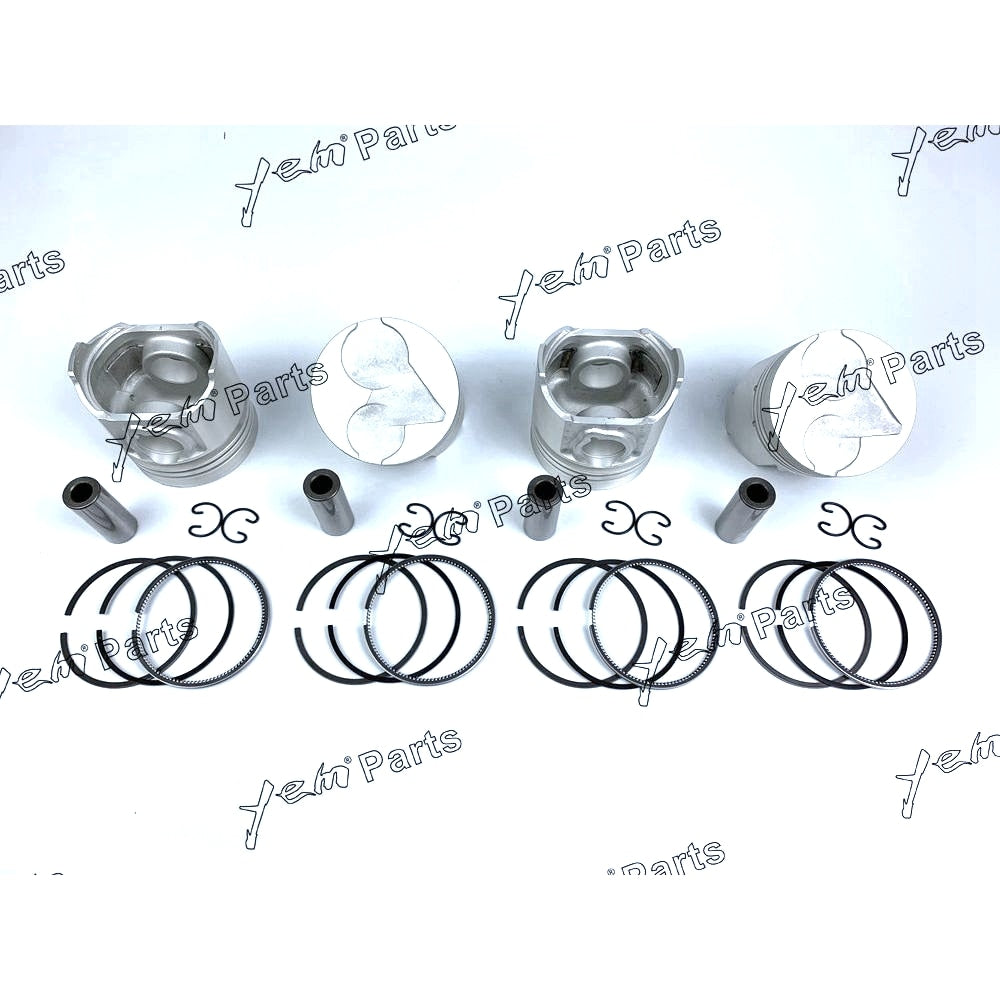 YEM Engine Parts Pistons + Rings Set Kit STD 80mm For Kubota V1903 x4 PCS Engine Parts For Kubota