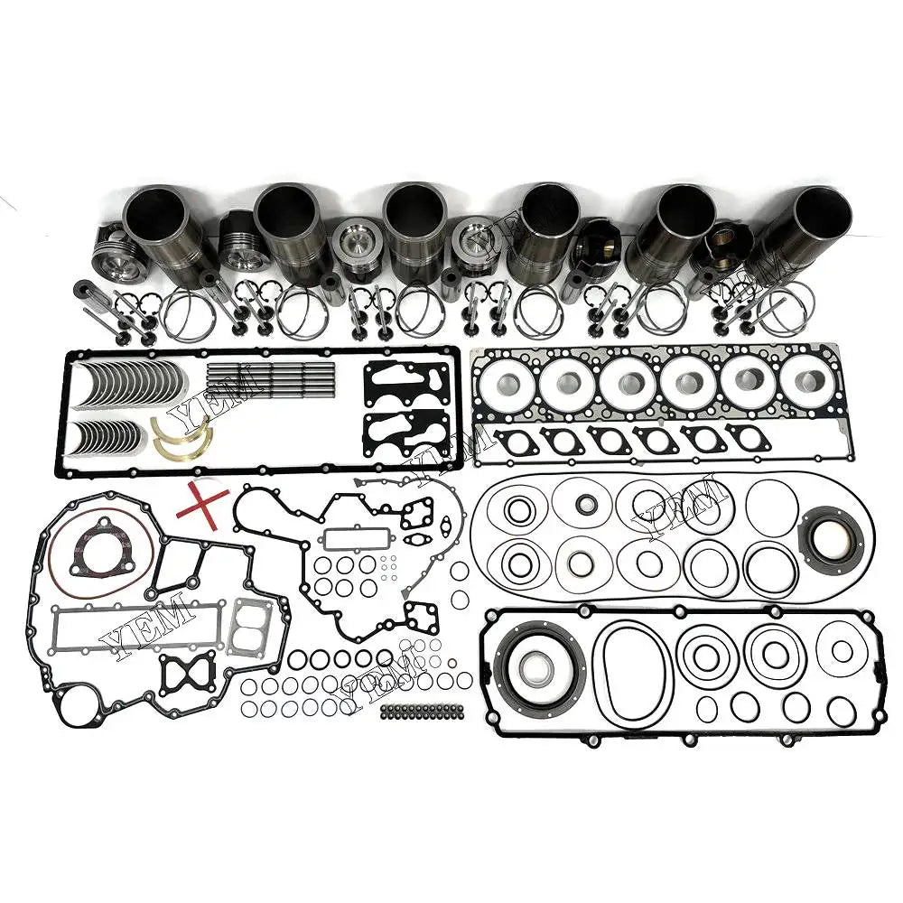 6X High performanceEngine Overhaul Rebuild Kit With Gasket Bearing Valve Set For Caterpillar C11 Engine YEMPARTS