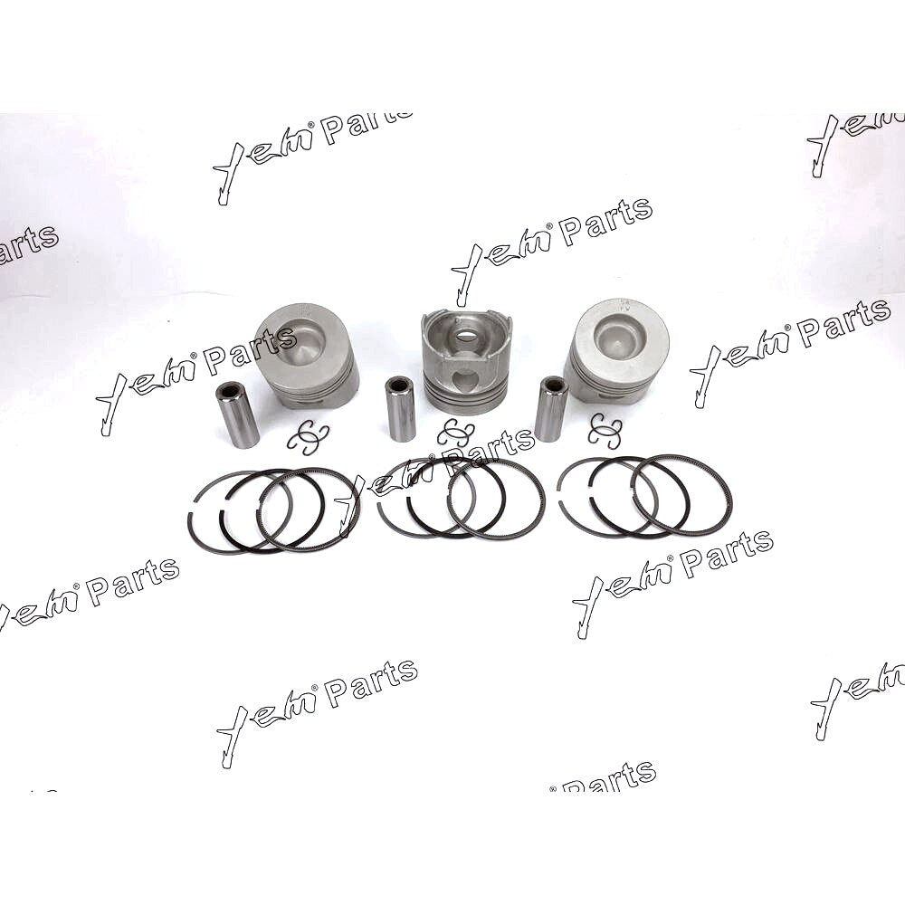 YEM Engine Parts Pistons + Rings Set Kit Oversize 85mm (+0.50mm) For Kubota D1402 x3 PCS Engine Parts For Kubota