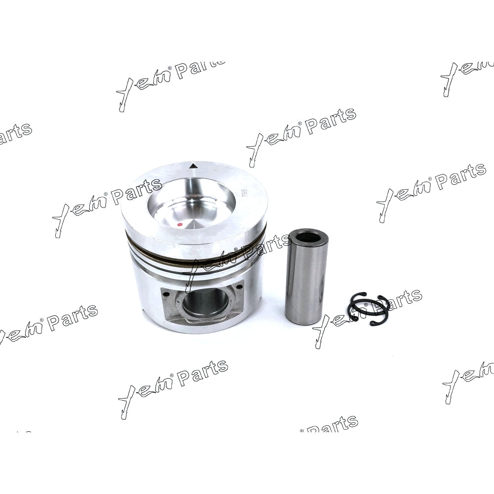 YEM Engine Parts 4 Sets STD Piston Set (Pin & Clip) with Rings For Mitsubishi S4S Engine Forklift For Mitsubishi