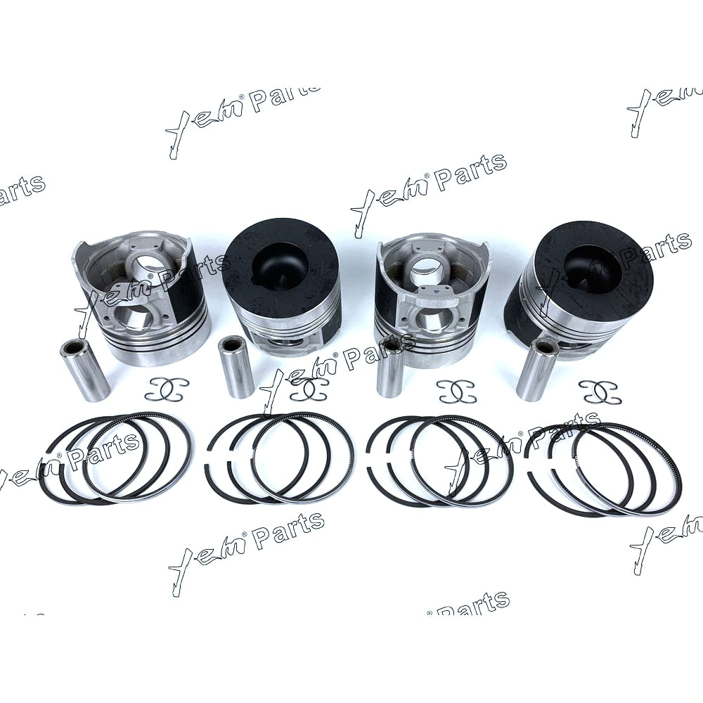 YEM Engine Parts Piston + Ring Kit Set STD 109mm For Kubota V4300 (16132-21110) x4 PCS Engine Parts For Kubota