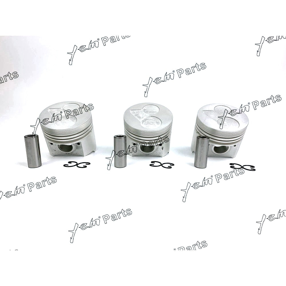 YEM Engine Parts Pistons Set Oversize 87mm (+0.50mm) For Kubota D1703 x3 PCS Engine Parts For Kubota