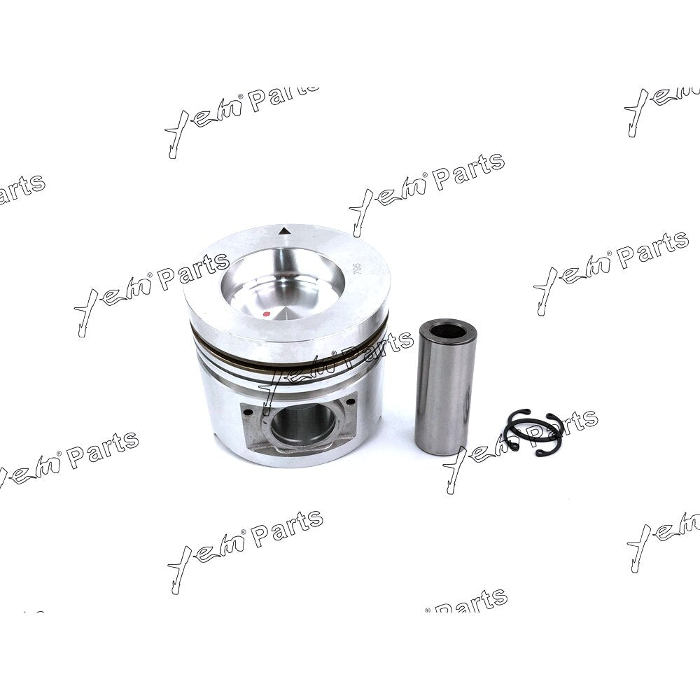 YEM Engine Parts 4 Sets STD Piston Set (Pin & Clip) with Rings For Mitsubishi S4S Engine Forklift For Mitsubishi