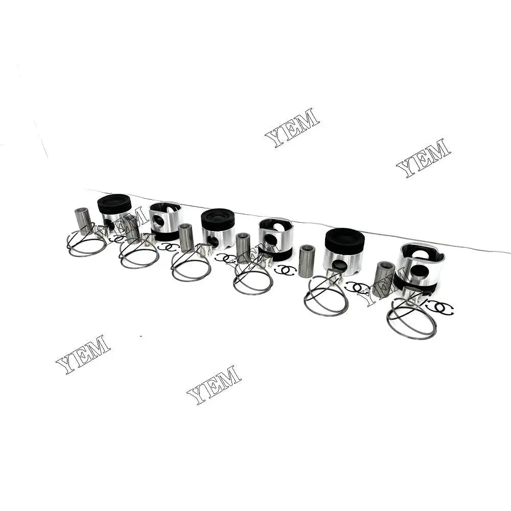 Free Shipping 6L Cylinder Piston Kit With Piston Ring For Cummins engine Parts YEMPARTS