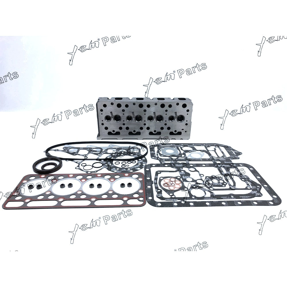 YEM Engine Parts Complete Cylinder Head Assy w Valves & Full Gasket Set For Kubota V1902 Engine For Kubota