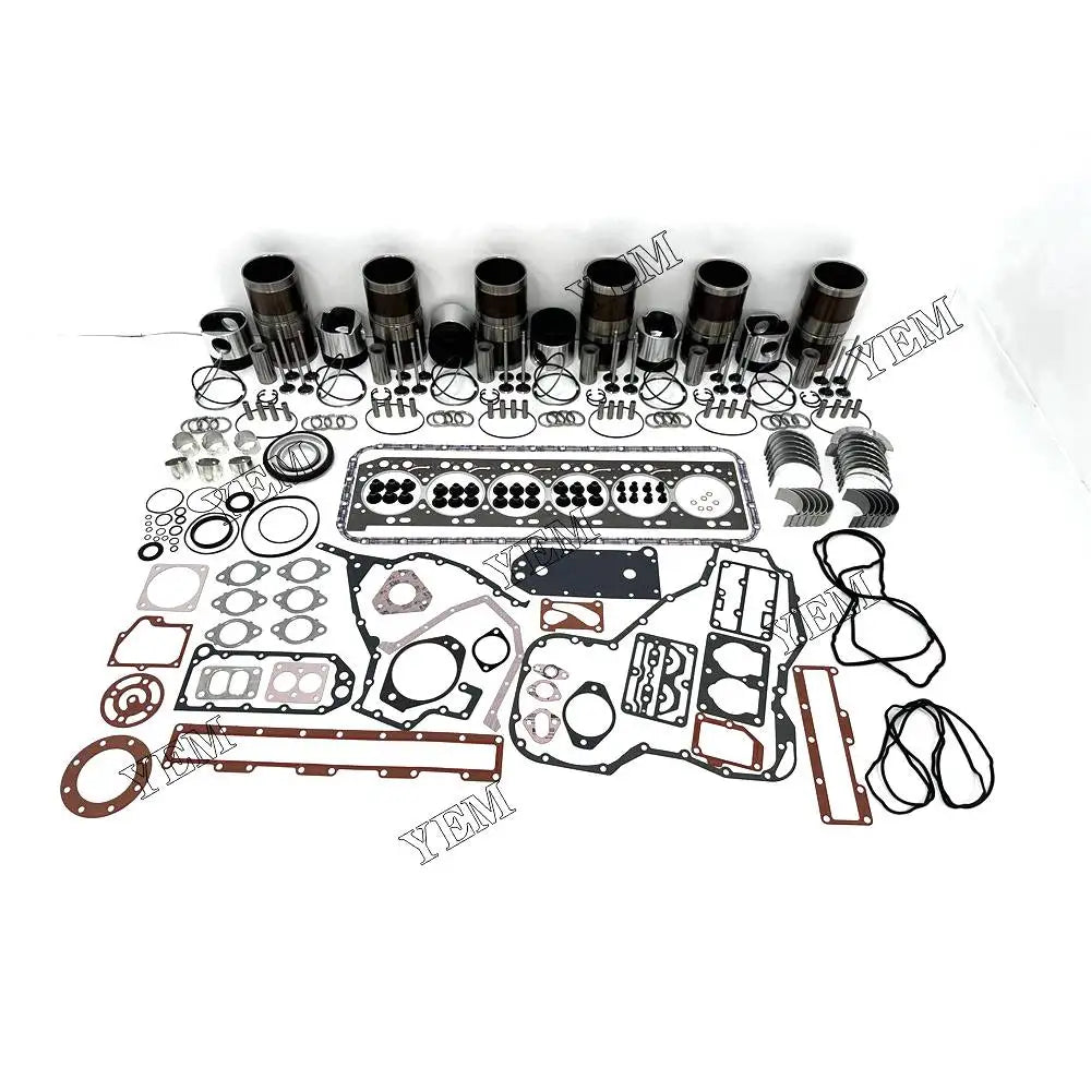 Free Shipping 6L Engine Rebuilding Kit With Cylinder Gasket Set Piston Rings Liner Bearing Valves For Cummins engine Parts YEMPARTS