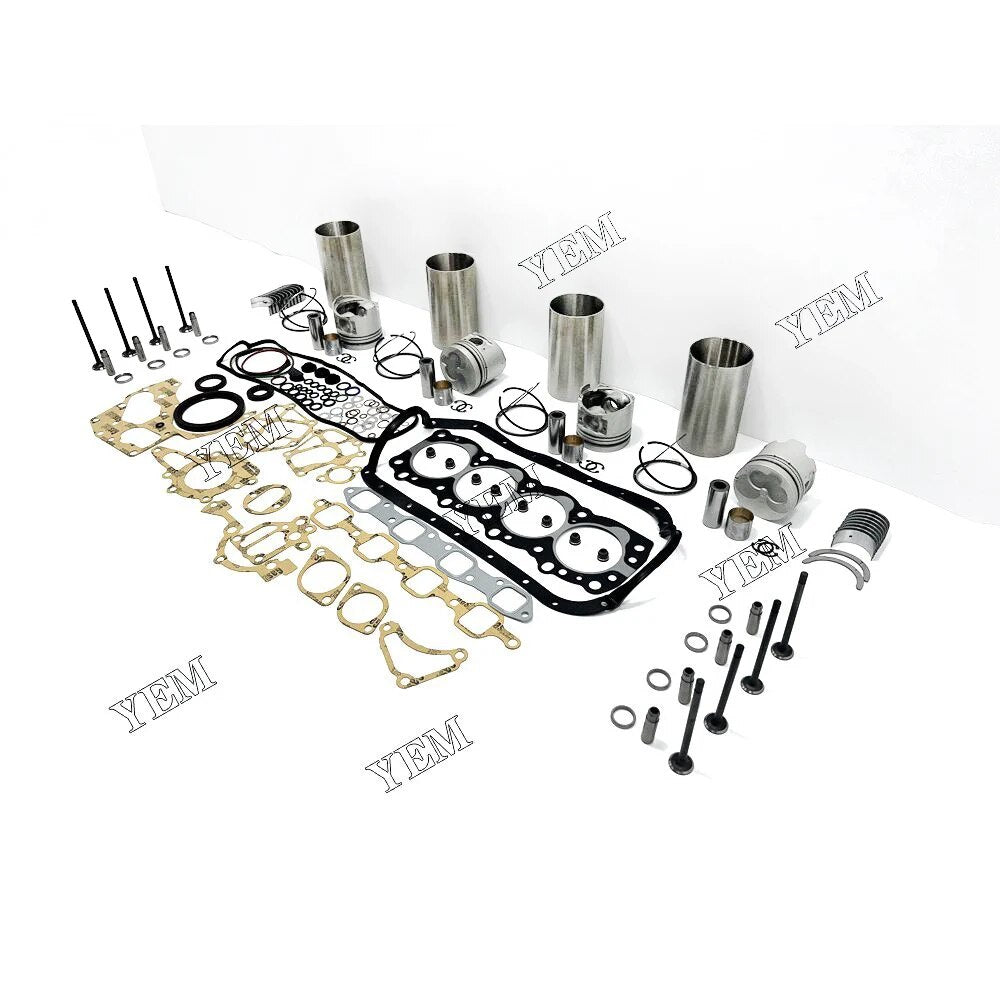 For Isuzu excavator engine 4FG1 Engine Cylinder Liner Kit With Full Gasket Kit Engine Bearings Set Valves YEMPARTS