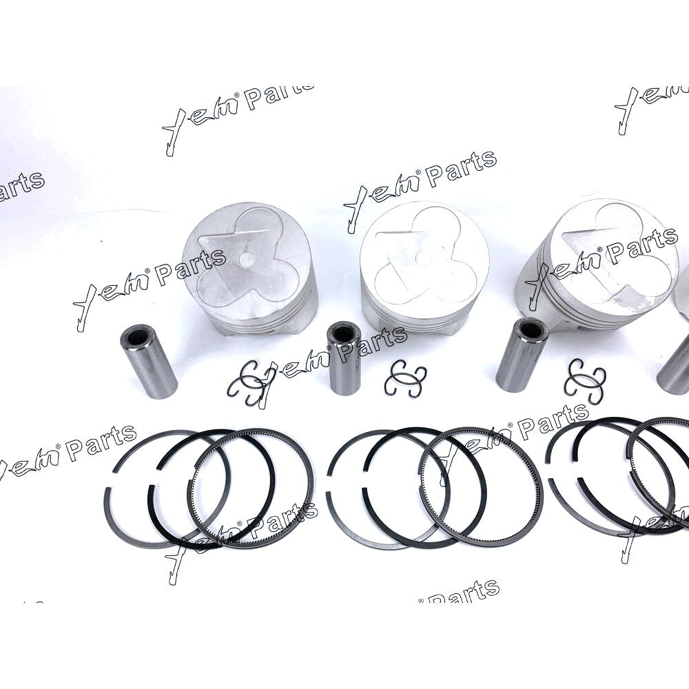 YEM Engine Parts Piston + Ring Kit Set STD 98mm For Kubota V3300-DI-E (1C050-21112) x4 PCS Engine Parts For Kubota