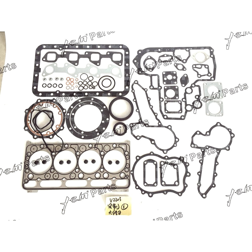 YEM Engine Parts Full Gasket Kit For Kubota V2203 V2203MDI Bobcat S130 S150 S160 Direct injection For Kubota