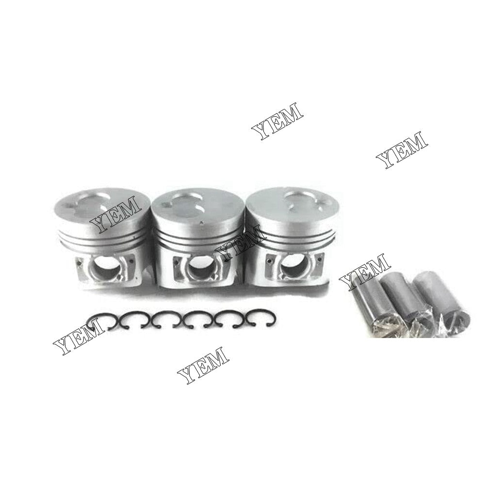 YEM Engine Parts 3 Sets STD Piston Set (Pin & Clip) With Rings For Isuzu 3LD1 Engine Excavator For Isuzu