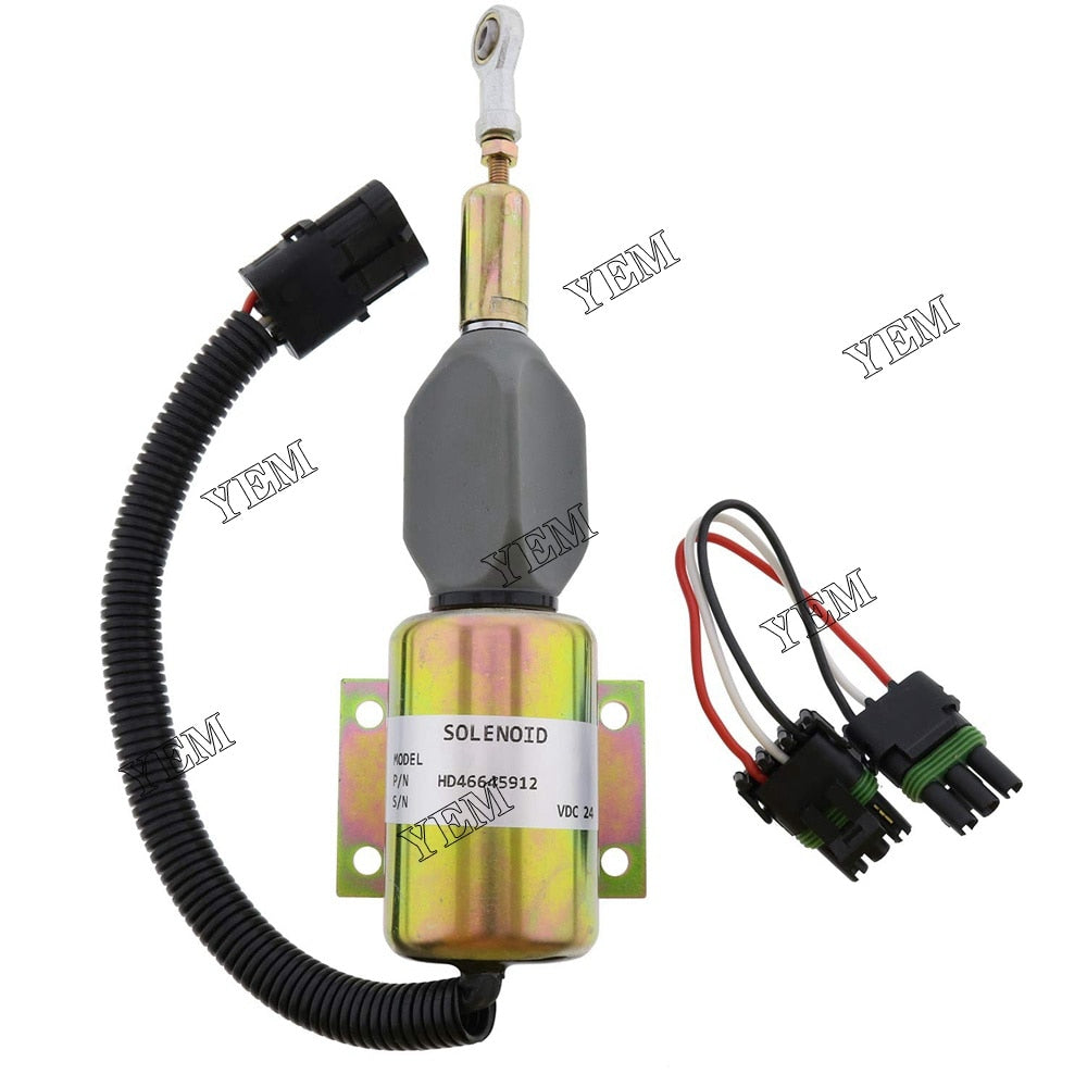 YEM Engine Parts 24V Fuel Shutoff Solenoid Valve RE502474 For John Deere 120 160LC 200LC 230LC For John Deere