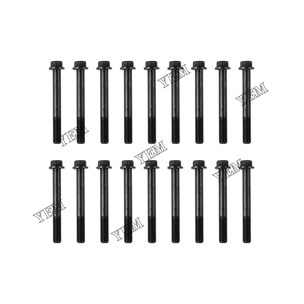 YEM Engine Parts 18pcs New OEM Original Cylinder Head Bolt For Kubota V2003 Engine For Kubota