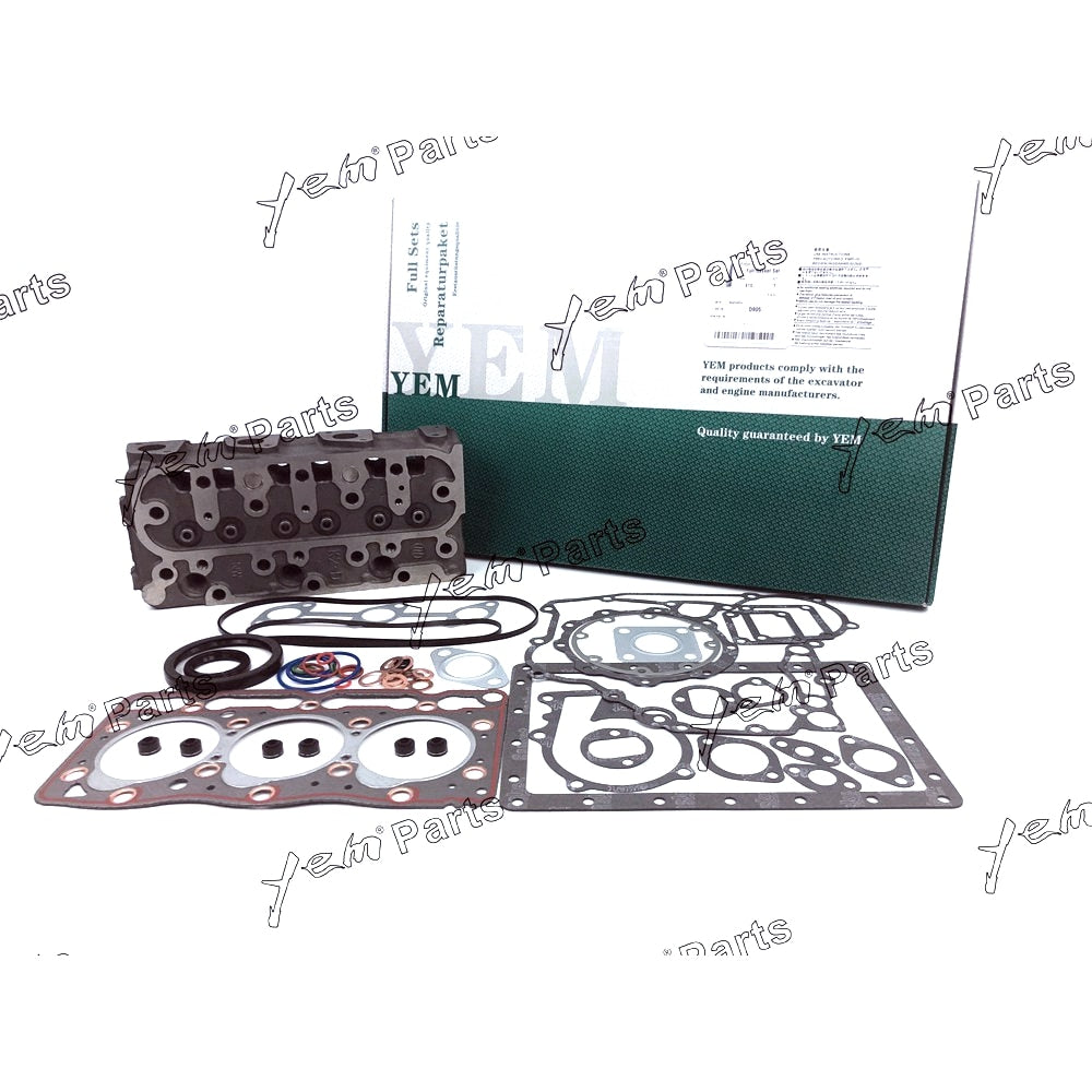 YEM Engine Parts Complete Cylinder Head Assy Valves & Full Gasket Set For Kubota D905 Engine For Kubota