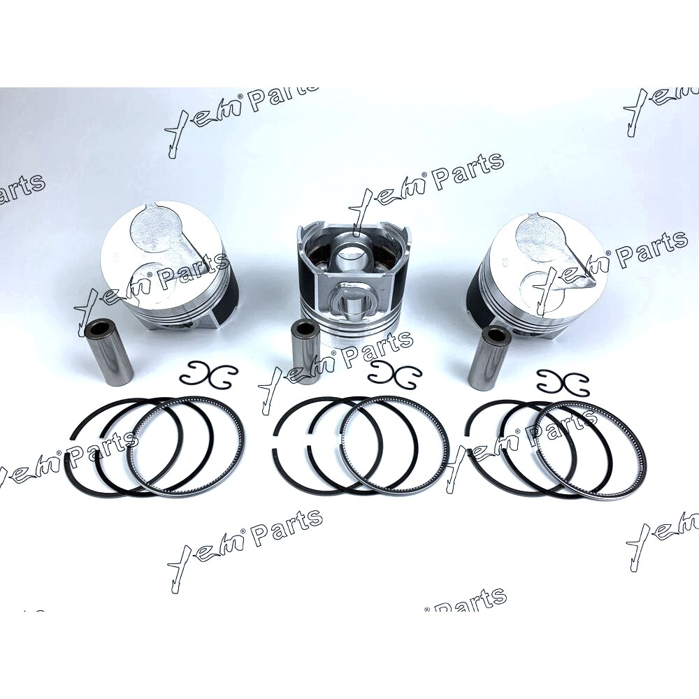 YEM Engine Parts Pistons + Rings Set Kit Oversize 83mm (+0.50mm) For Kubota D1503 x3 PCS Engine Parts For Kubota