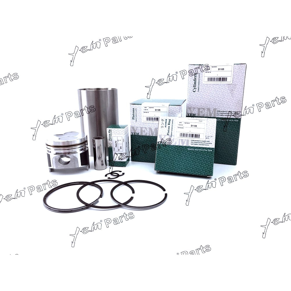 YEM Engine Parts Liner Piston Kit Set STD For Kubota D1105 (Liner+Piston+Ring+Pin Bush x3) Engine Parts For Kubota