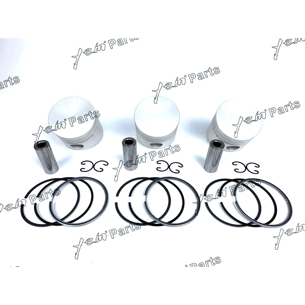 YEM Engine Parts Piston + Ring Kit Set STD 68mm For Kubota D750 x3 PCS Engine Parts For Kubota