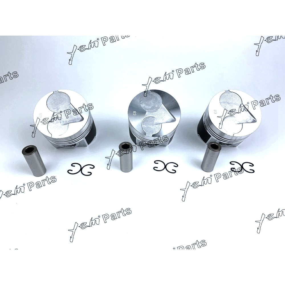 YEM Engine Parts Pistons Set Oversize 83mm (+0.50mm) For Kubota D1503 x3 PCS Engine Parts For Kubota