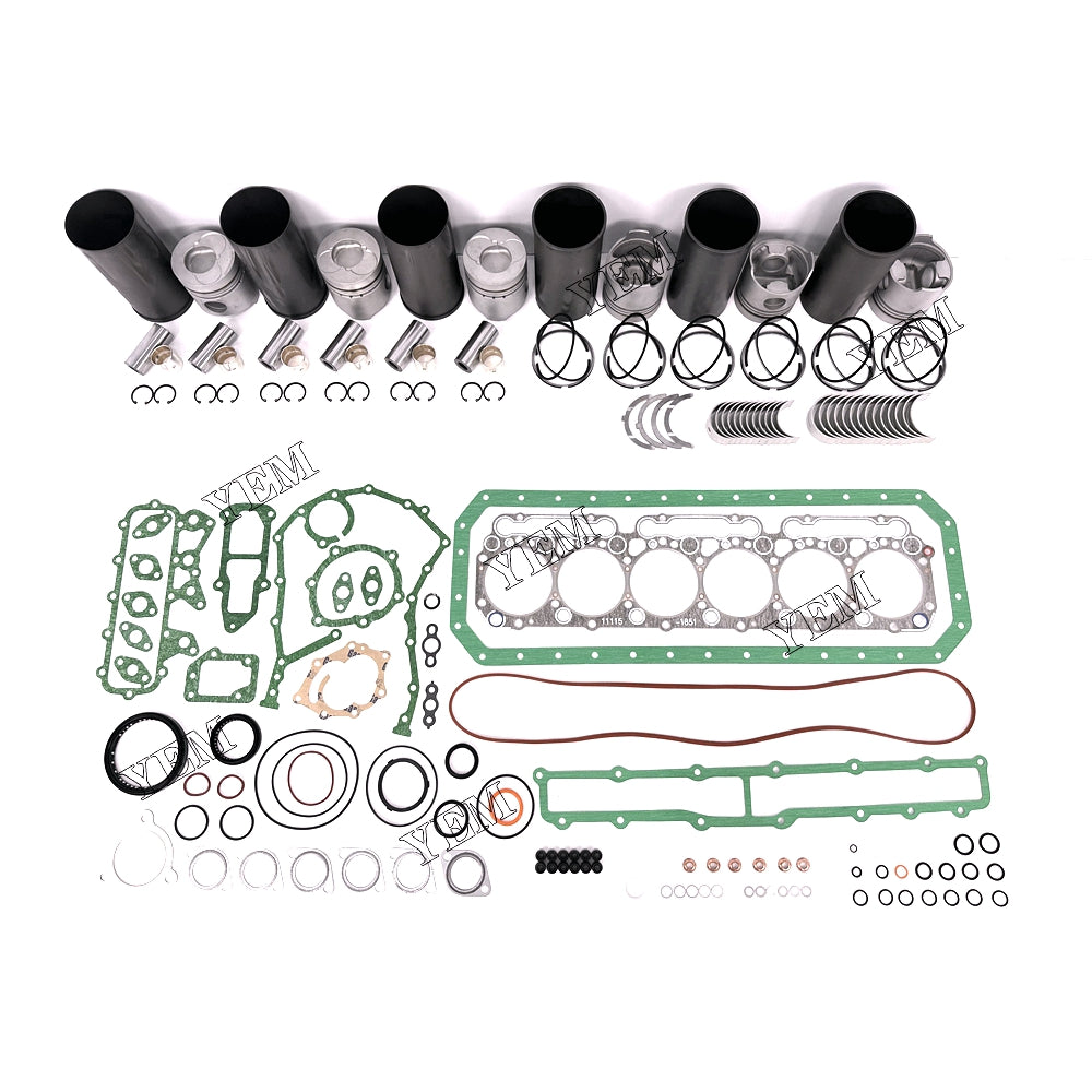 Fast Shipping 6PCS W06D Overhaul Rebuild Kit With Gasket Set Bearing For Hino engine spare parts YEMPARTS