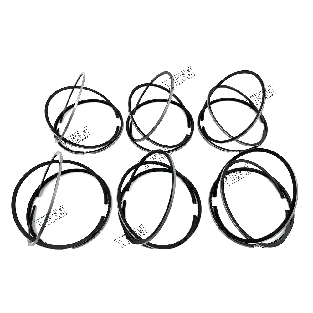 Fast Shipping 6PCS 6D22 Piston Rings Set STD For Mitsubishi engine spare parts YEMPARTS