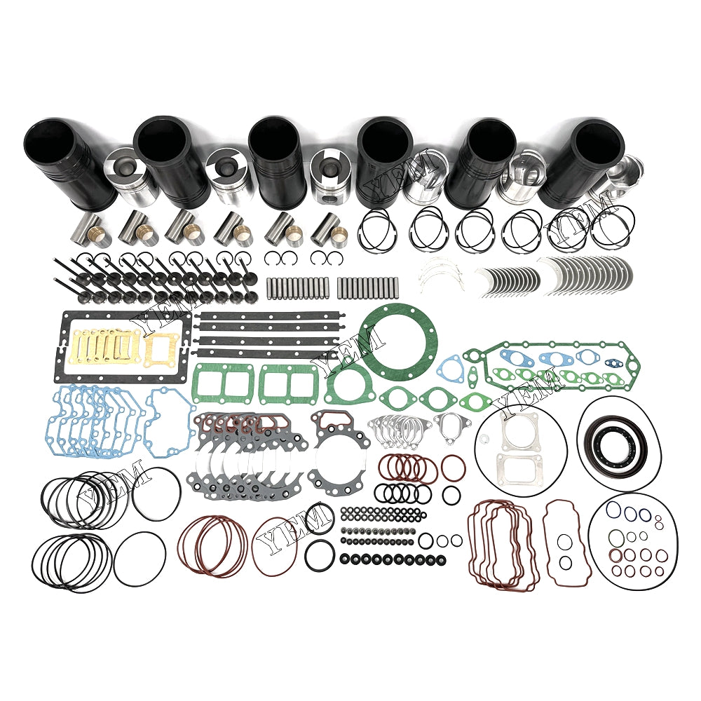 Fast Shipping high quality Engine Overhaul Rebuild Kit With Gasket Bearing Valve Set For Komatsu 6D125 engine spare parts YEMPARTS