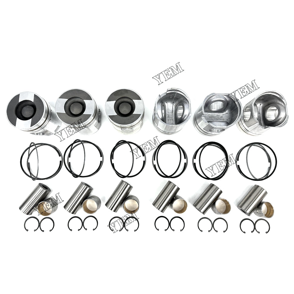 Fast Shipping 6PCS 6D125 Piston With Rings For Komatsu Engine engine spare parts YEMPARTS