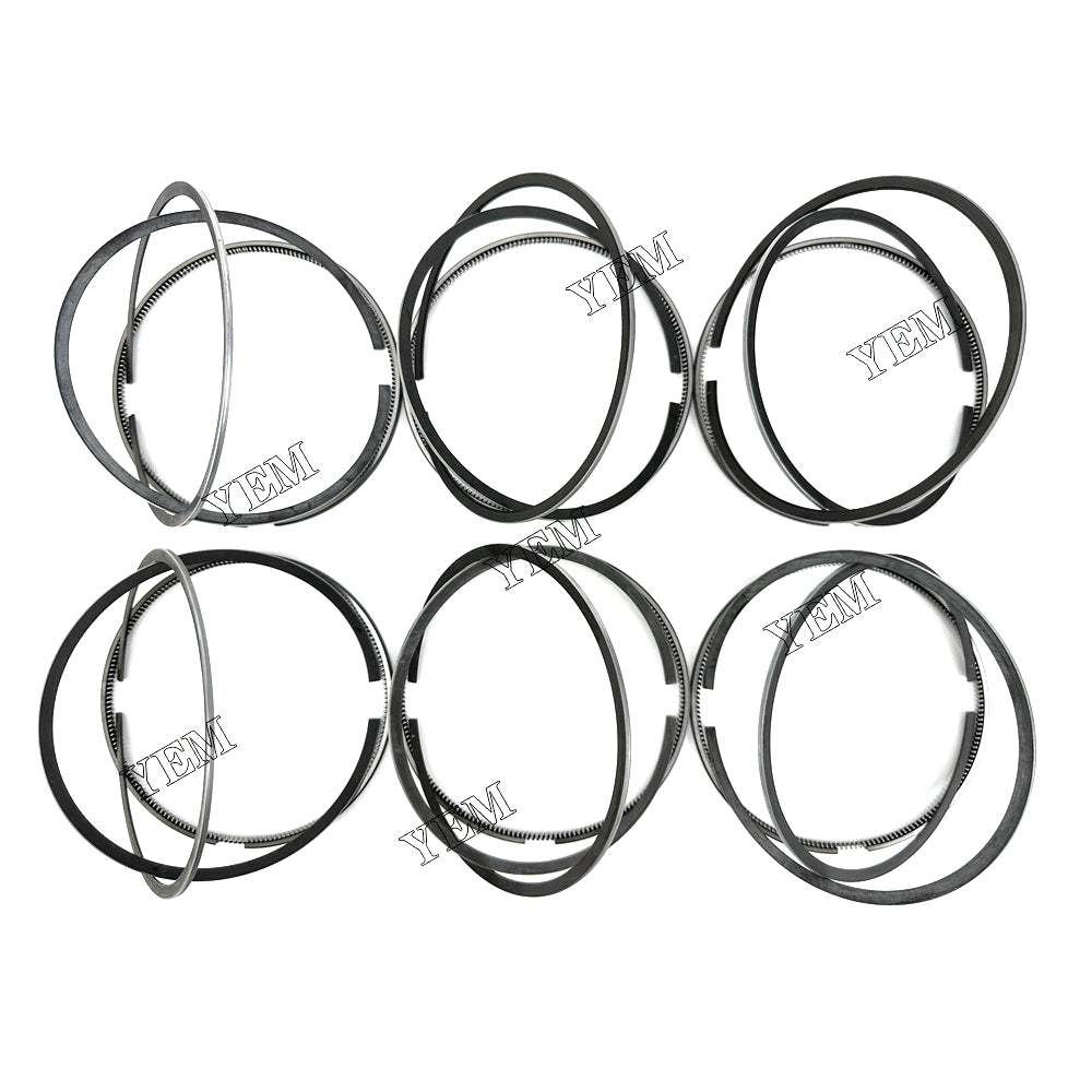 Fast Shipping 6PCS 6D125 Piston Rings Set STD For Komatsu engine spare parts YEMPARTS