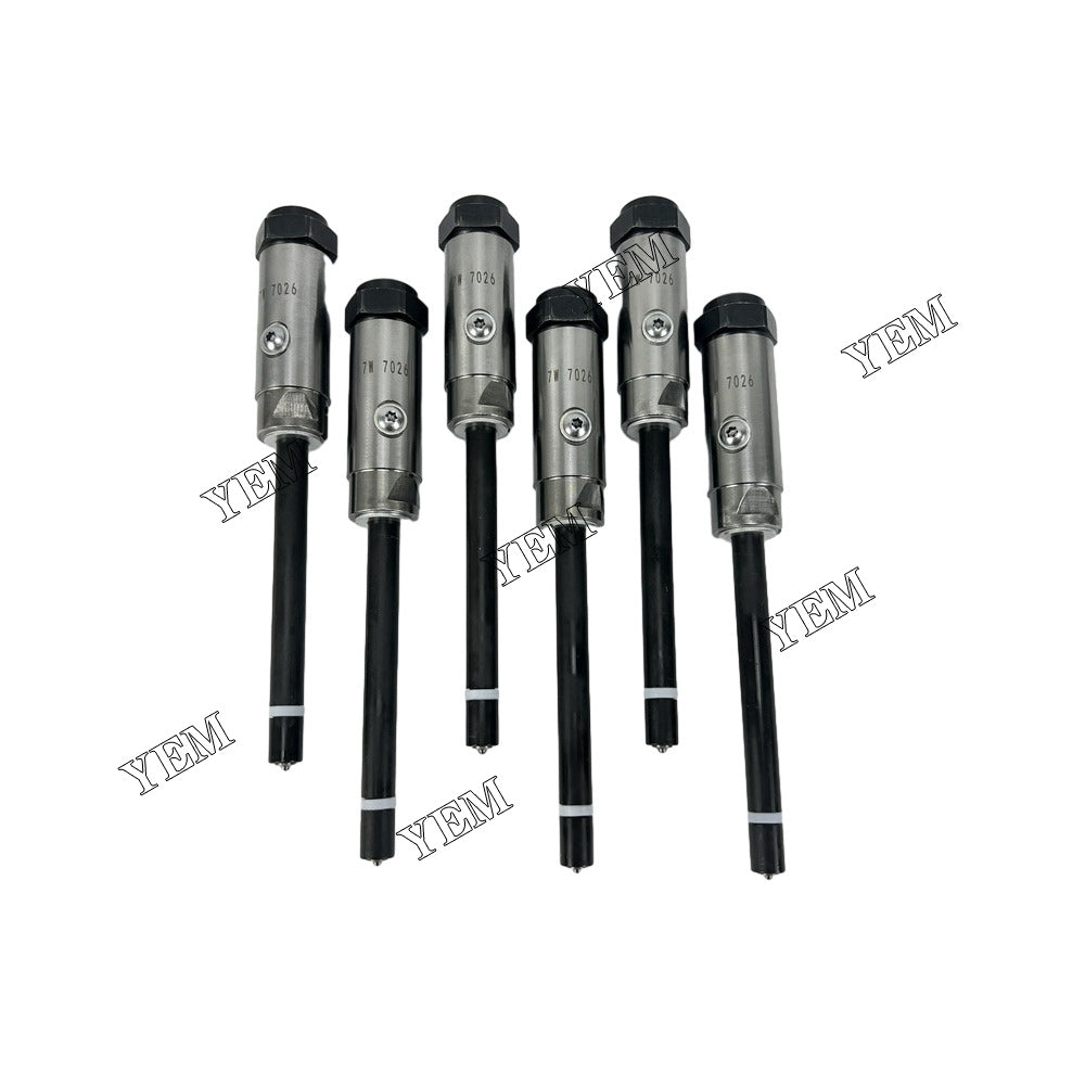 For Caterpillar Fuel Injector 6x 7W-7026 3408 3406 3412 Engine Spare Parts YEMPARTS