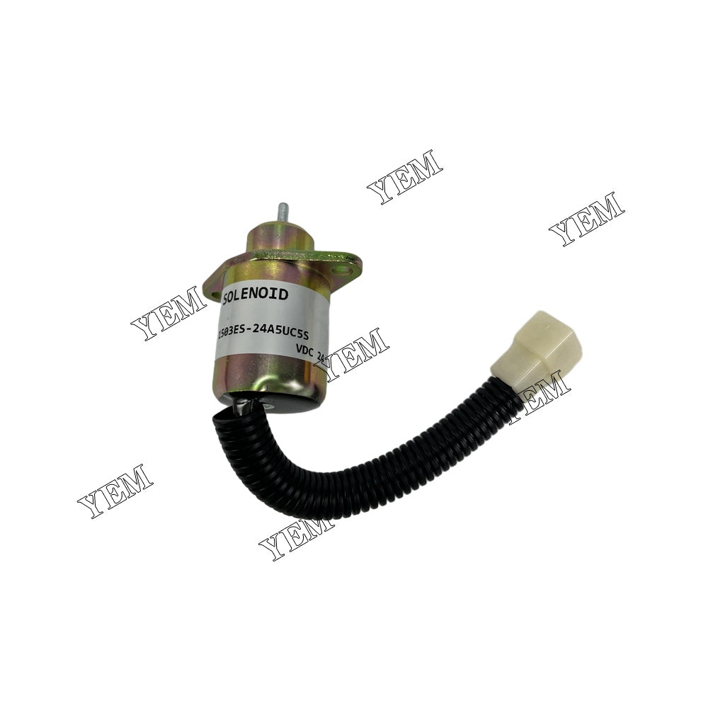 Stop Solenoid YK180B-24V 1503ES-24A5UC5S 17454-60010 SA-4569-T For Kubota Engine V1305 YEMPARTS